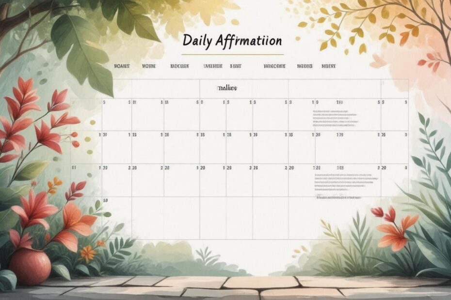 Empower Your Mind: A Daily Affirmation Calendar for Positivity and Growth