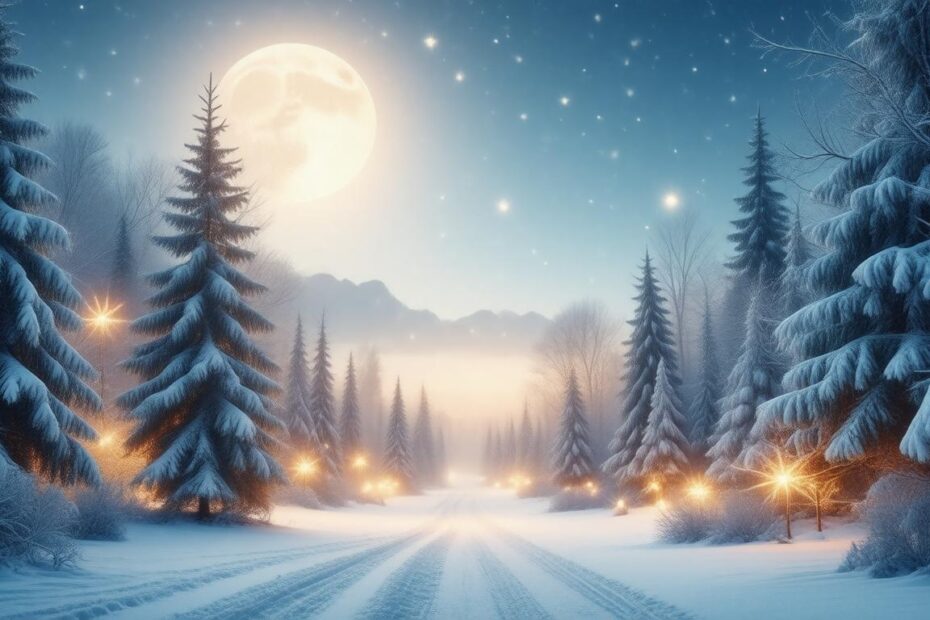 Enchanting Nights: The Full Moon's Dance on a Winter Wonderland of Snow