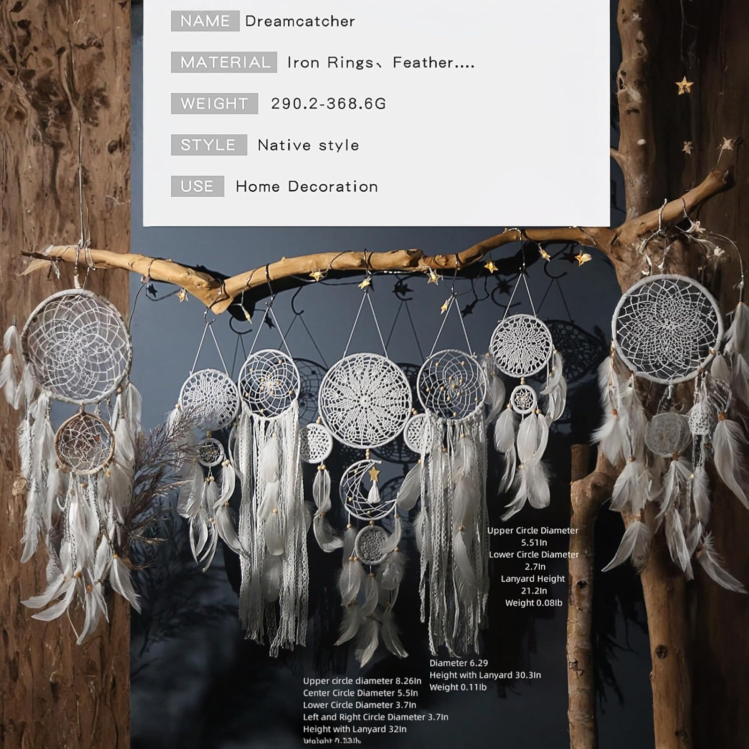 Dream Catcher Wall Decor,Large Boho Dream Catcher with Luxurious Feathers & Beads, Handmade Wall Hanging for Bedroom,Living Room, Gift Ready for Girls & Adults (Pink) - Image 9