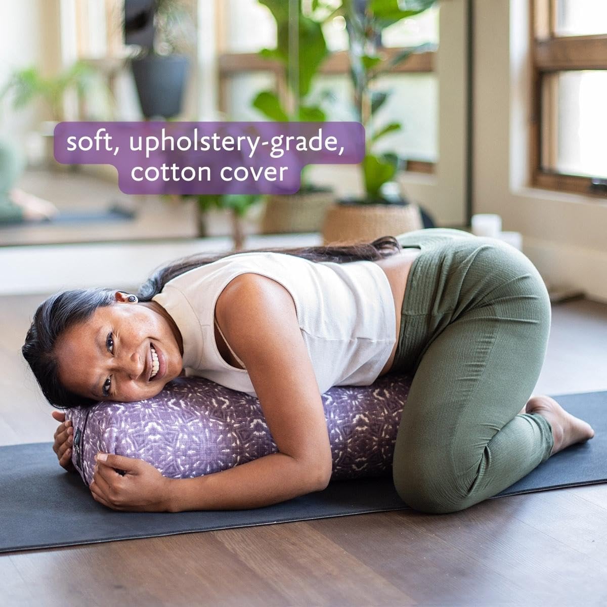 Hugger Mugger Standard Yoga Bolster - Firm, Supportive, Handmade, Durable - Image 4