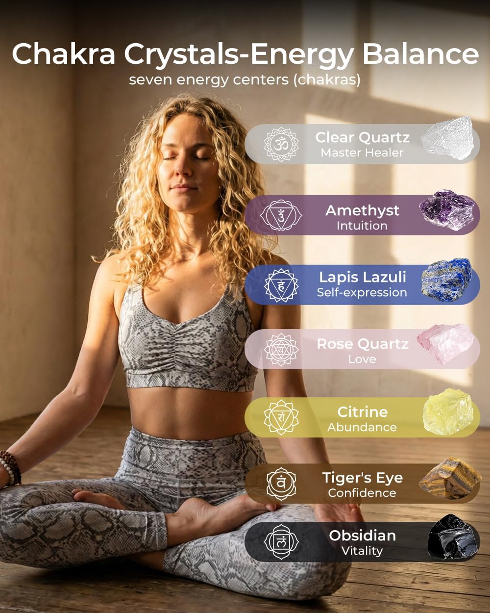 Chakra Healing Crystals Set - Crystals and Healing Stones, Chakra Bracelets, Amethyst Crystal Wand and Ball, 7 Chakra Stones Set, Energy Balance and Protection, Relief Anxiety Stress Gifts for Women - Image 7