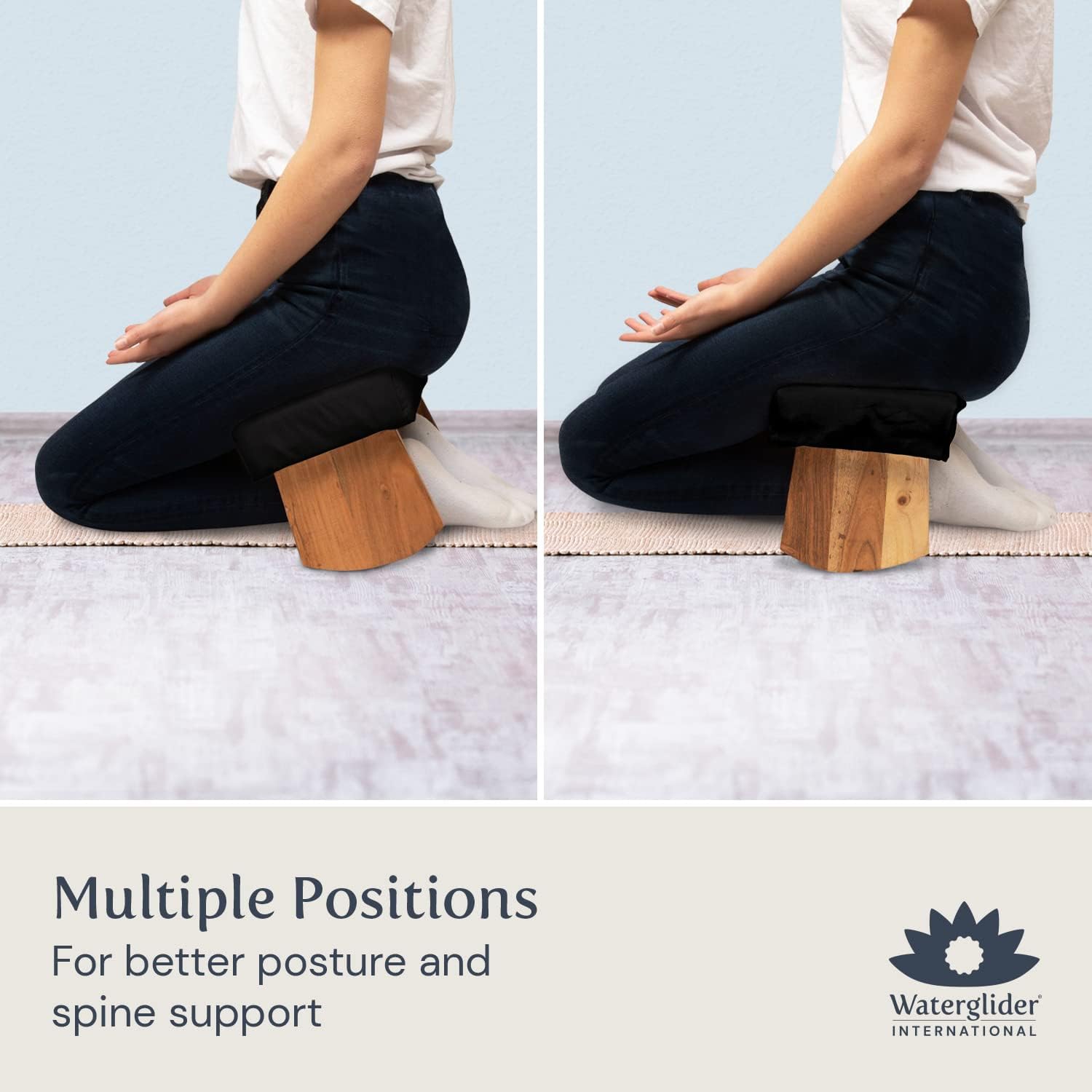 Meditation Bench (Burgundy), Seiza, Sustainable Acacia Wood with Curved Bottom Edges for the Perfect Posture, Meditation Stool, Prayer Bench, Meditation Chair, Yoga Stool - Image 5