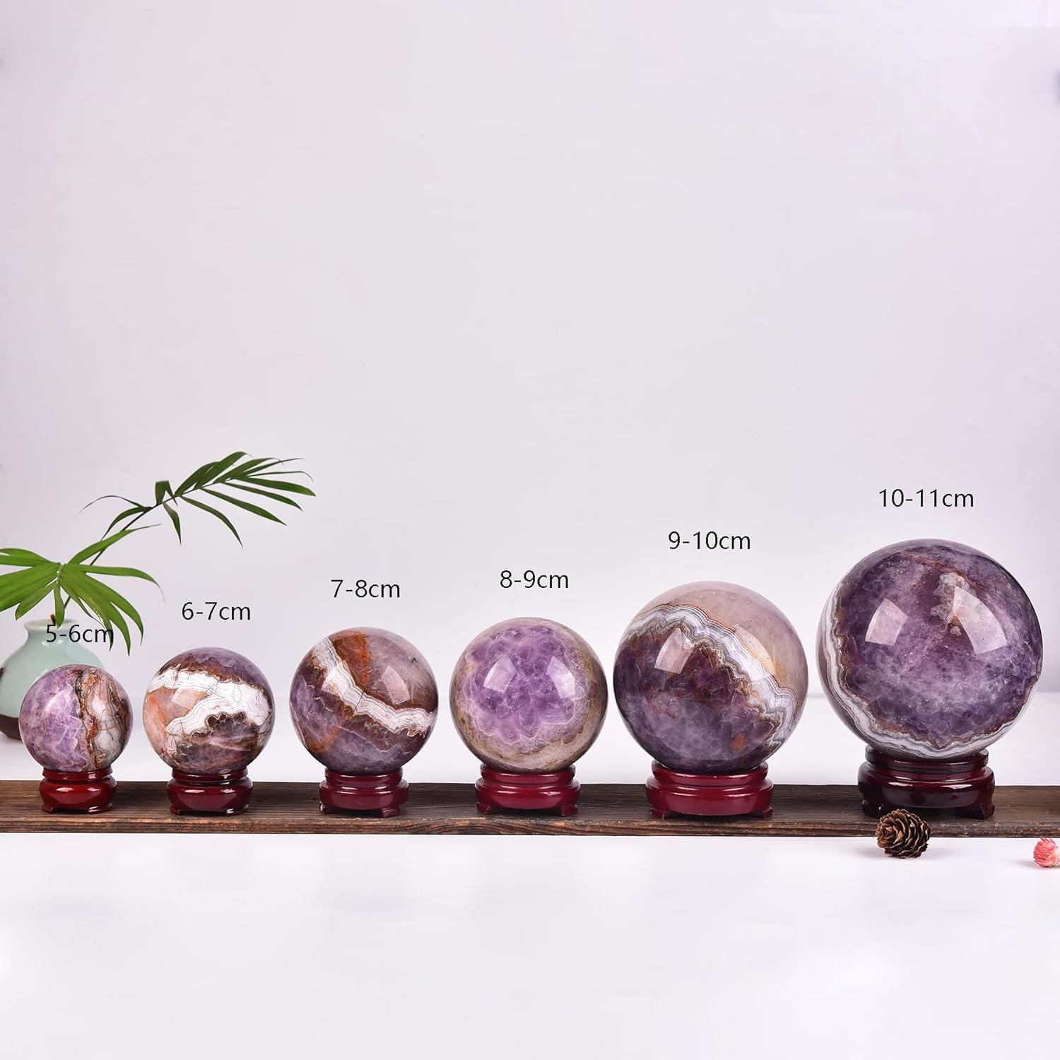 JIC Gem Large Amethyst Agate Crystal Sphere 110-120mm Purple Gem Ball Meditation Table Decor - Image 3