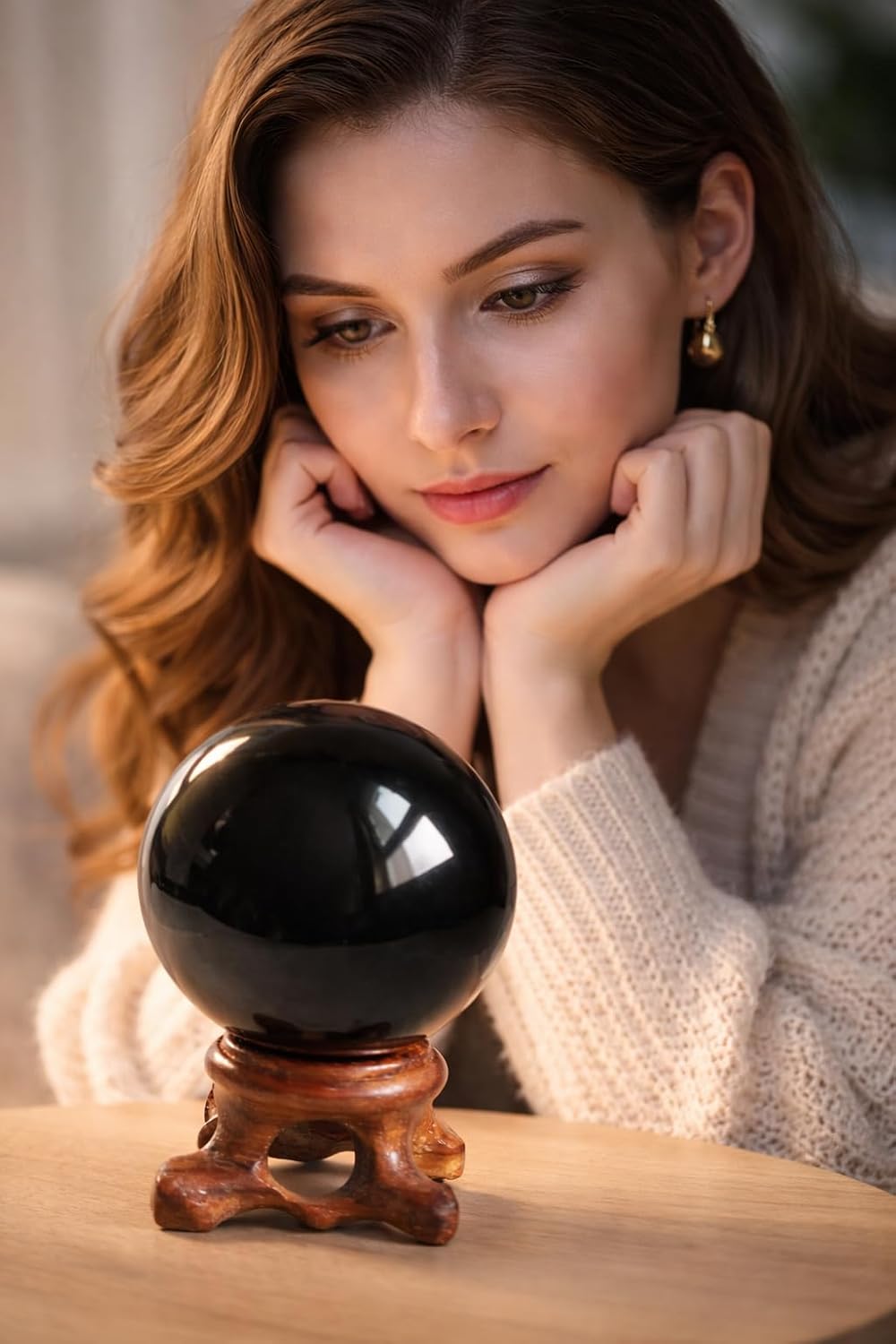 Mina Heal Genuine Obsidian Crystal Sphere for Meditation, Divination, and Feng Shui – Black Crystal Ball for Scrying and Healing - Image 3