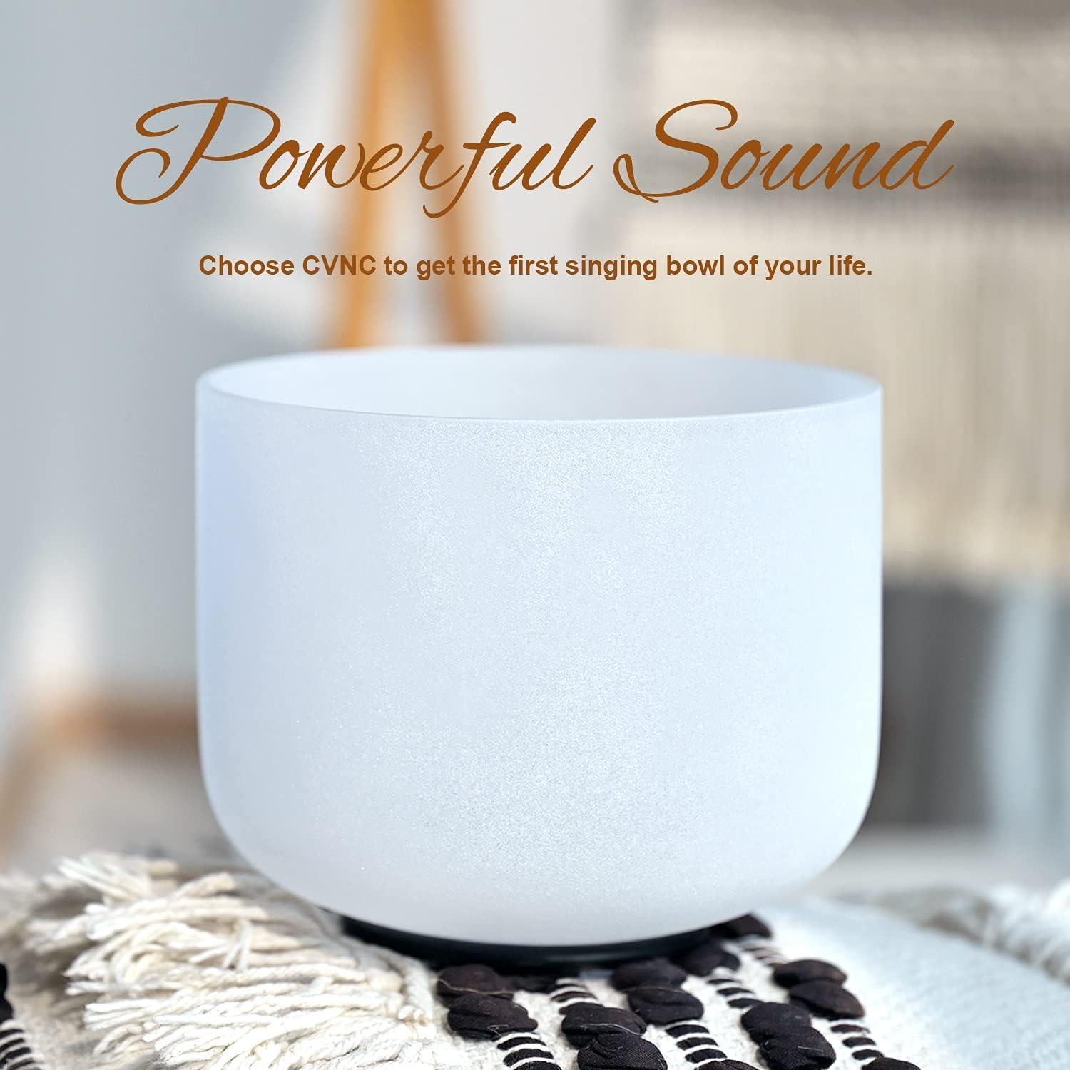 CVNC 432HZ 12 Inch C Note Root Chakra Frosted Quartz Crystal Singing Bowl Meditation Therapy Sound Healing Instrument Sound Bath Bowl with Mallet and O-ring - Image 2