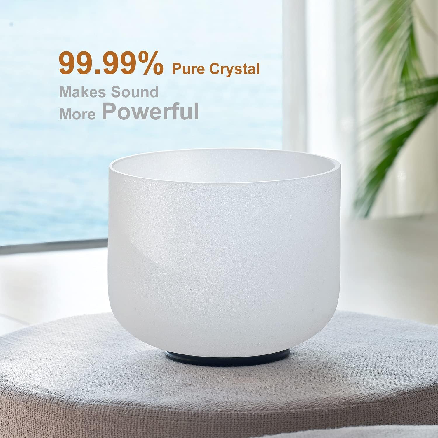 CVNC 432HZ 12 Inch C Note Root Chakra Frosted Quartz Crystal Singing Bowl Meditation Therapy Sound Healing Instrument Sound Bath Bowl with Mallet and O-ring - Image 3