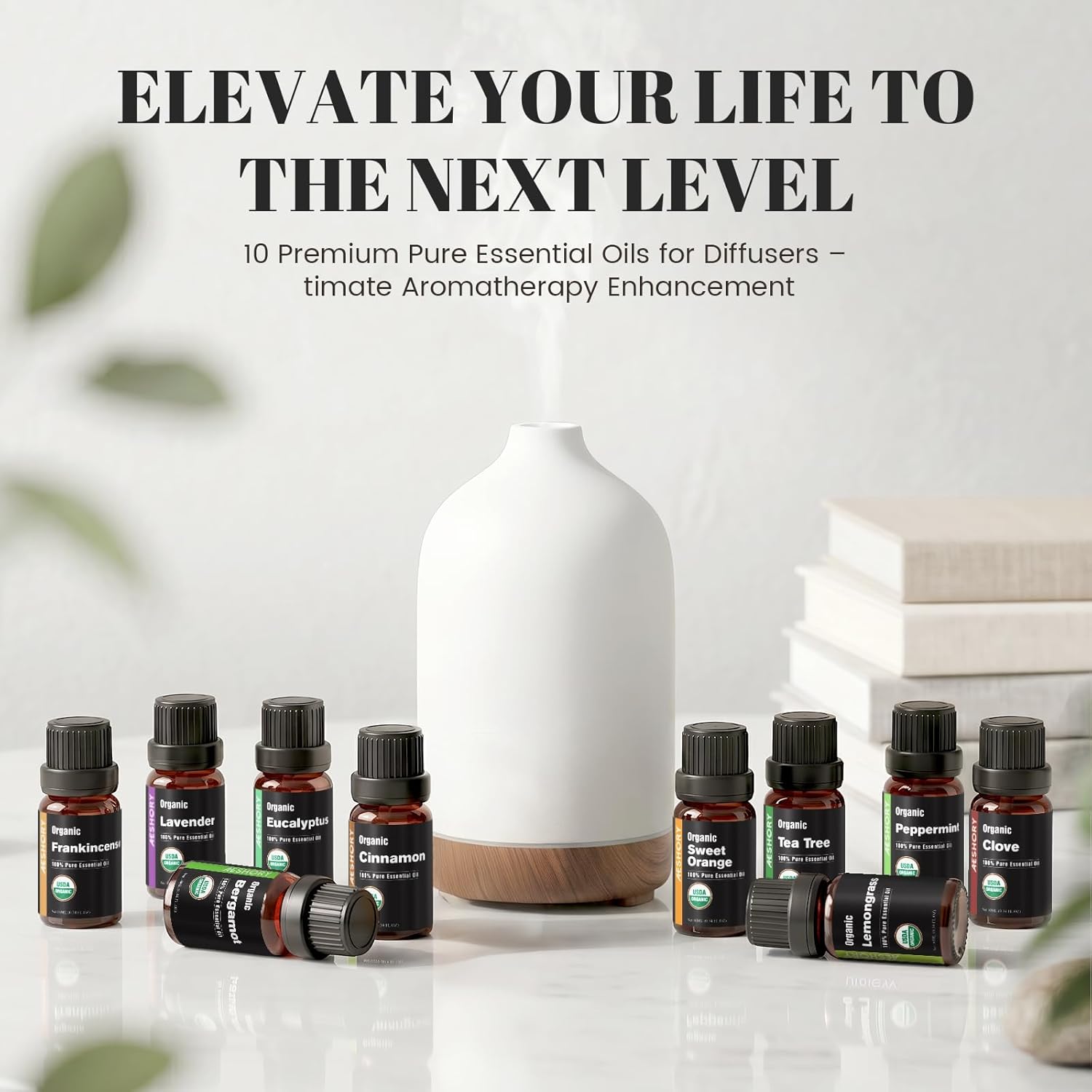 Organic Essential Oils Gift Set, Top 10x10ML-100% Pure Natural Aromatherapy for Diffusers, Humidifiers, Candle Making, Peppermint, Tea Tree, Lavender, Frankincense, Lemongrass, Eucalyptus & More - Image 6