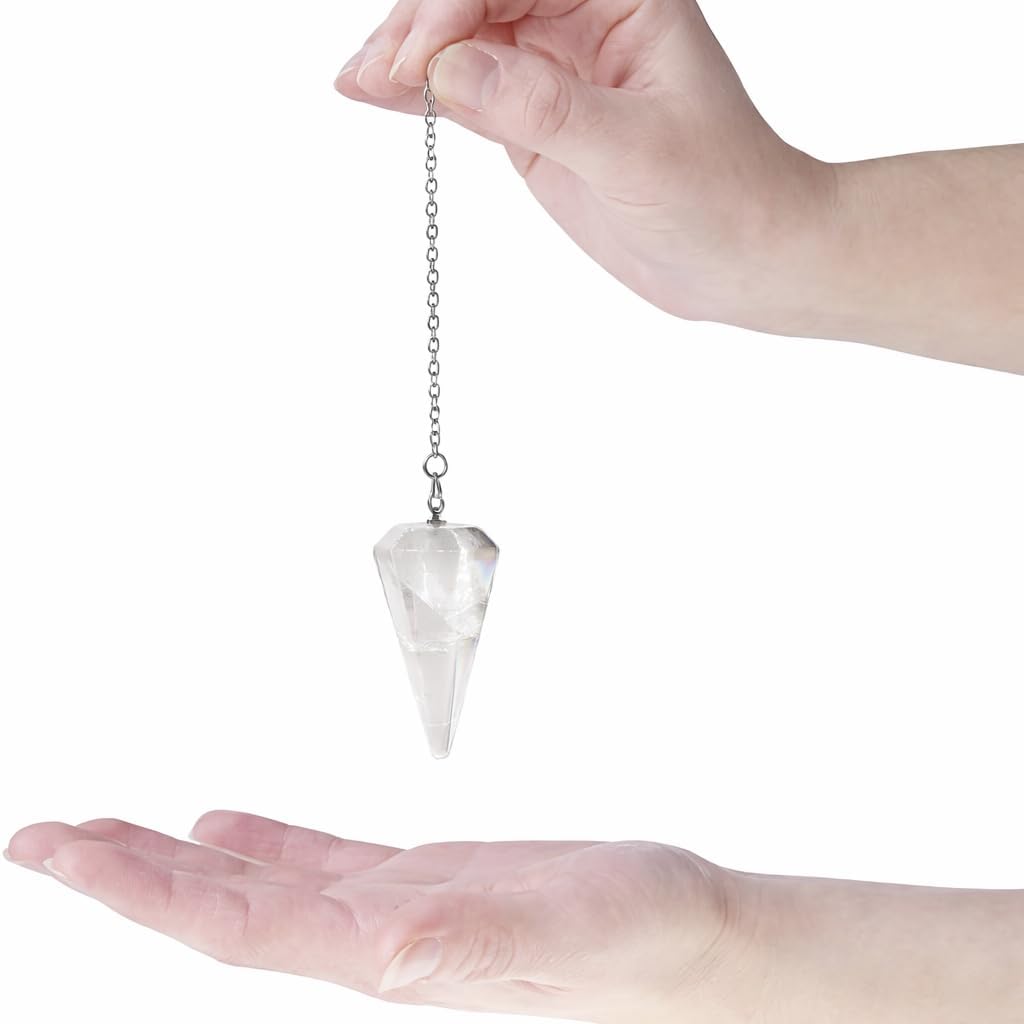 Polar Jade Pendulum Made of Natural Gemstone Crystals for Dowsing Divination Chakra Reiki. Pointed with Chain and Jewelry Pouch - Image 2
