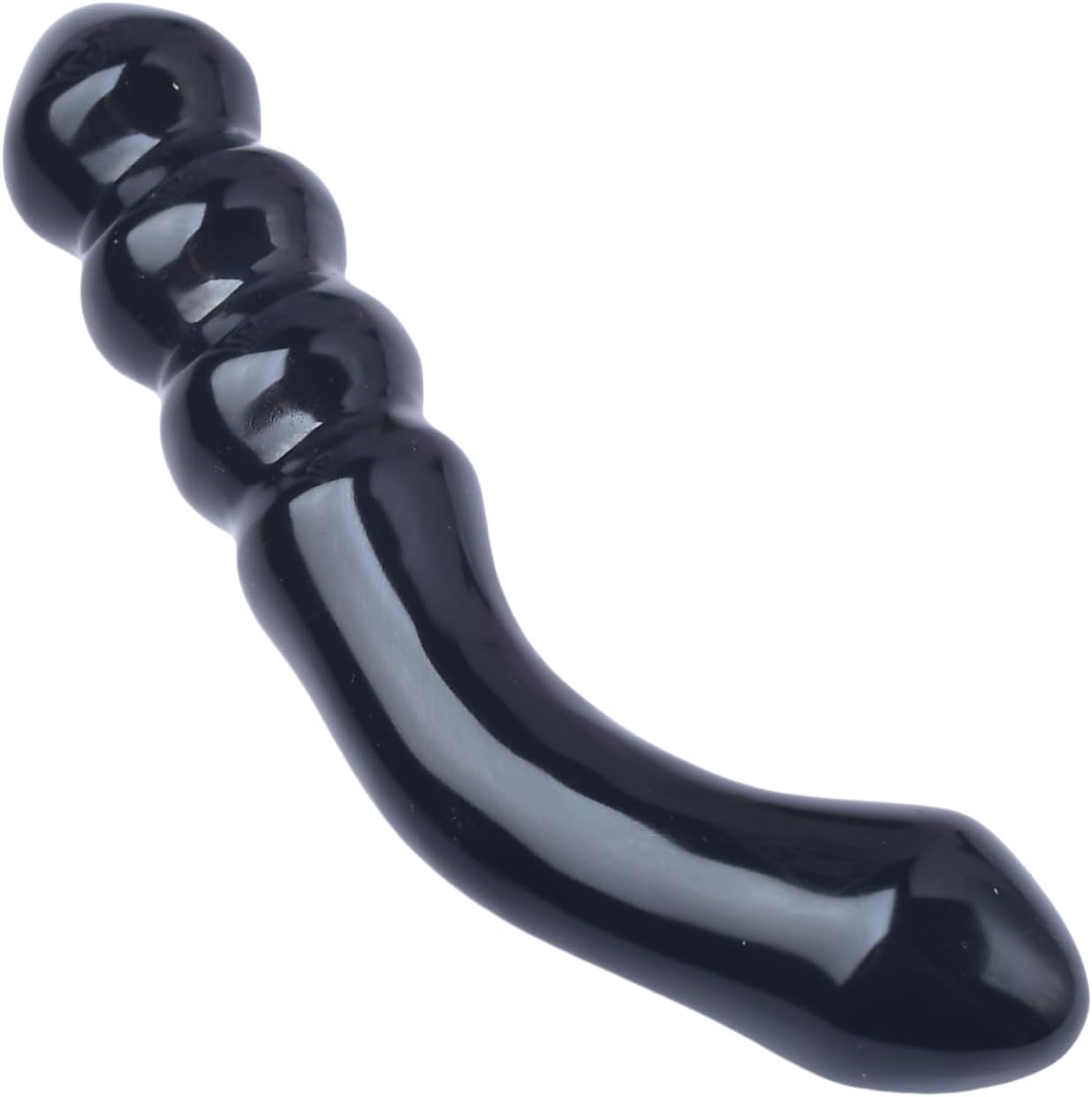 Natural Black Obsidian Crystal Yoni Wand Healing Stone Curved Design 7 08 x 1 37 Inches Polished Finish for Meditation Practice