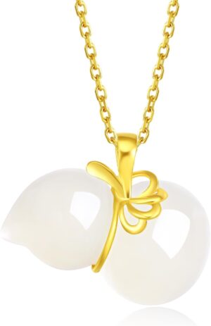 24K Gold Pendant Jade Gourd Charms ...