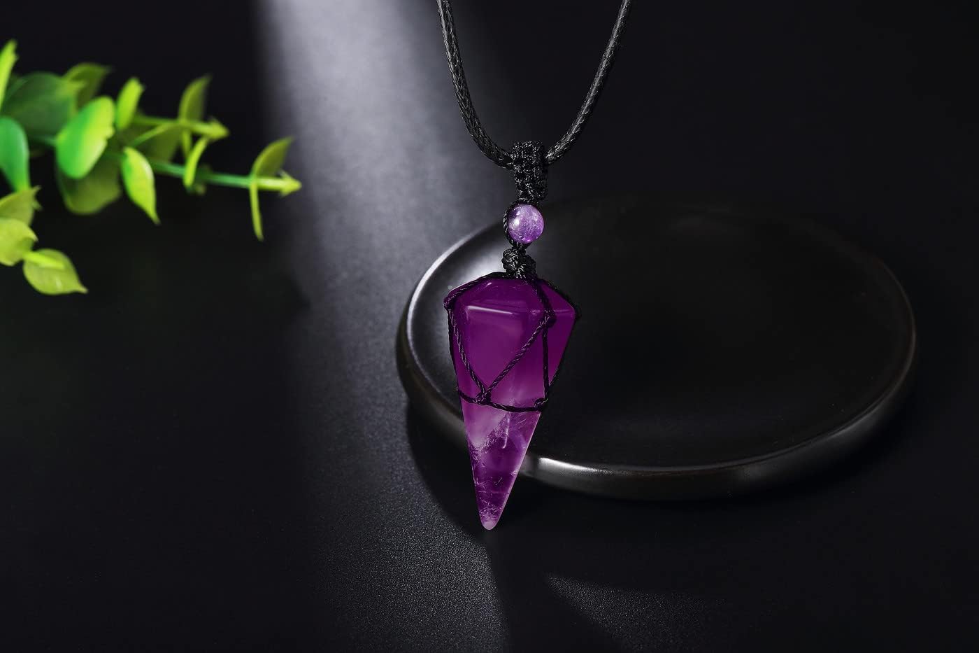 XIANNVXI Healing Crystal Necklace for Men Jewelry Gift | Adjustable Black Rope Natural Gemstone Pendant - Image 6