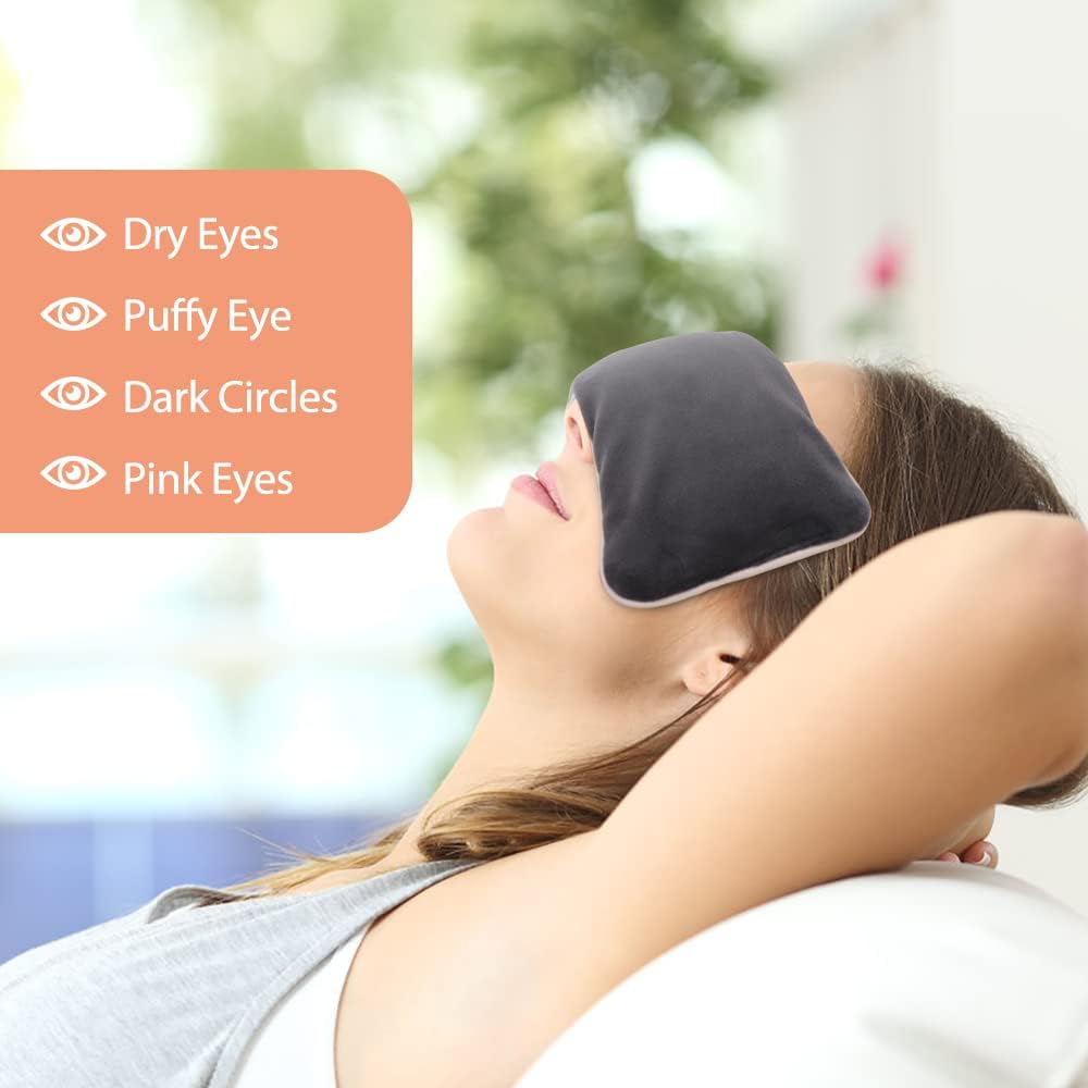 Lavender Weighted Eye Pillow for Yoga, Microwavable Moist Heat Eye Compress Mask Pillow with Washable Cover for Relaxation, Sleeping, Meditation, Yoga, Spa, Migraine Relief - Image 4