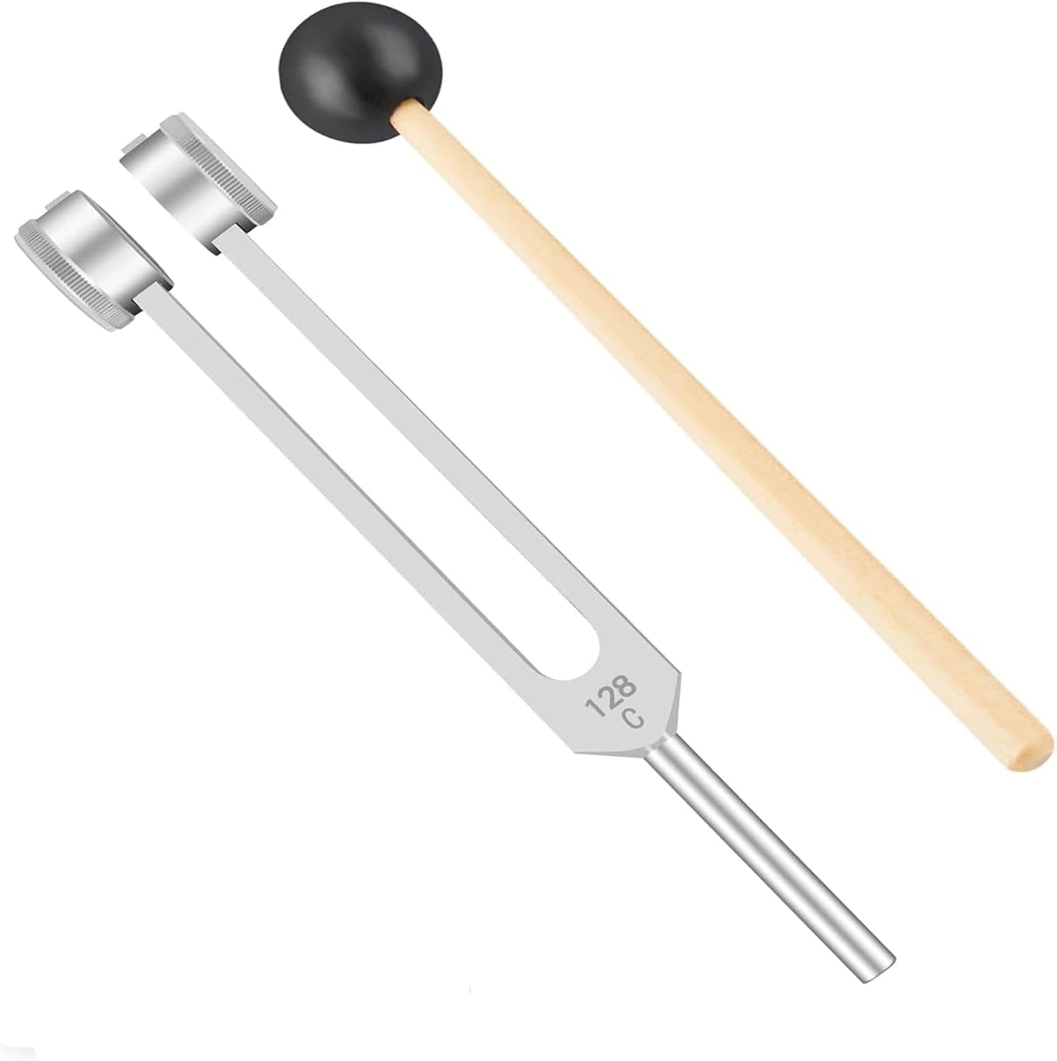 128 Hz Weighted Tuning Fork Medical-Grade Tuning Forks for Healing-Professional Tuning Fork C128 with Mallet Essential Yoga and Meditation Accessories & Sound Healing Instruments - Image 2