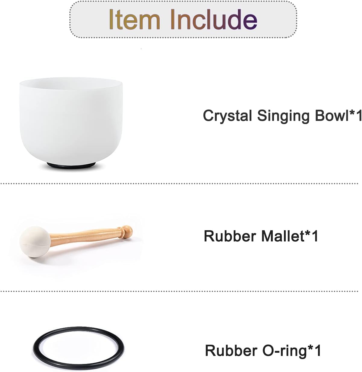 CVNC 432Hz 8 Inch A Note Third-eye Chakra Frosted Quartz Crystal Singing Bowl with Mallet and O-ring for Sound Healing Meditation - Image 7