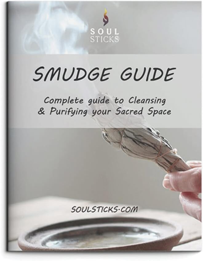 SOUL STICKS Beginners Mini Smudge Kit Includes White Sage 3-4 Abalone Shell Selenite Wand and Palo Santo with Smudging Guide - Image 8