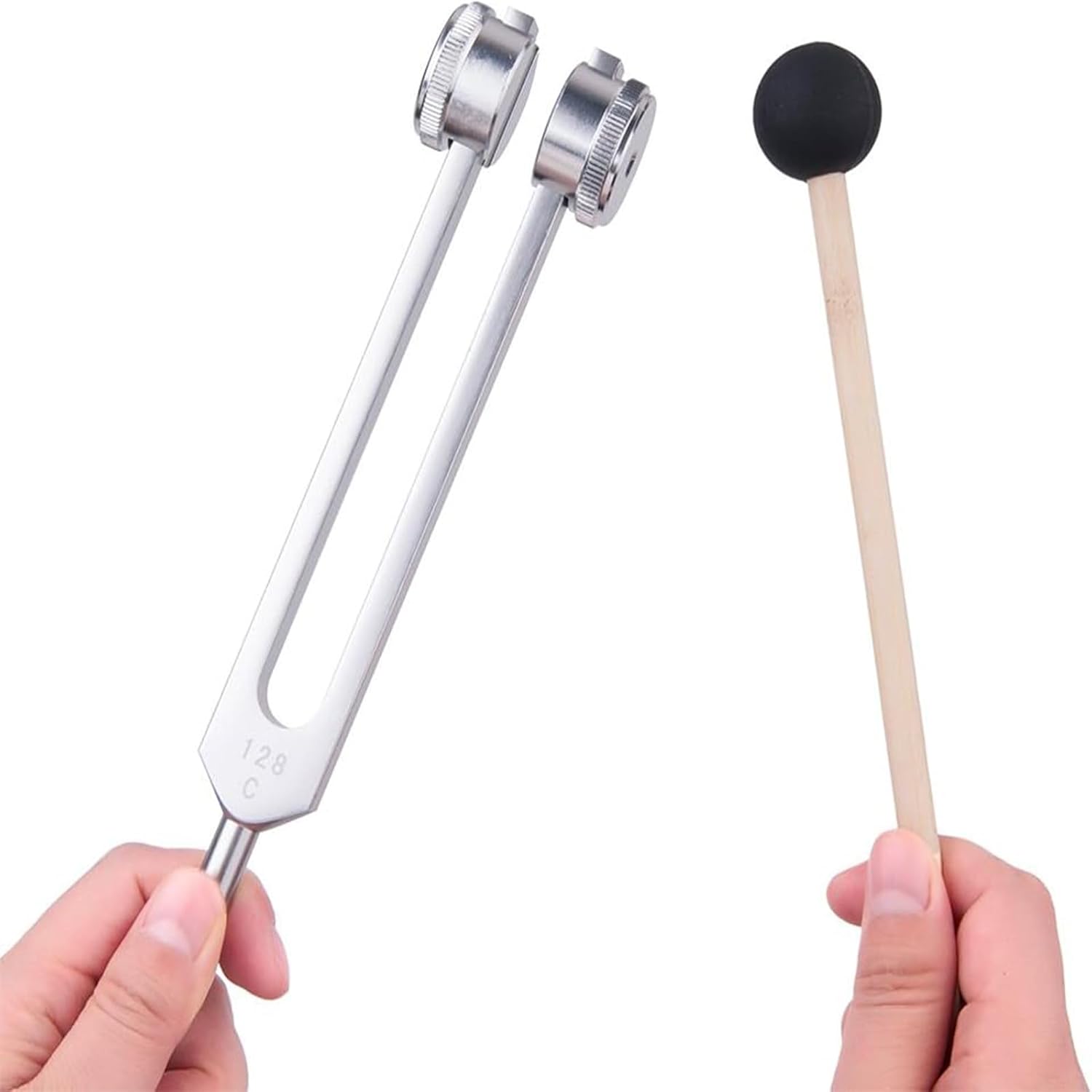 128 Hz Weighted Tuning Fork Medical-Grade Tuning Forks for Healing-Professional Tuning Fork C128 with Mallet Essential Yoga and Meditation Accessories & Sound Healing Instruments - Image 7