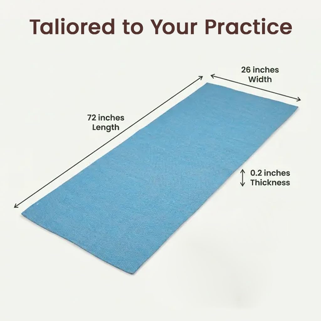 LFH Home Handmade Cotton Yoga Mat Cotton Rug picnic mat For Exercise, Workout, Fitness - Perfect Heavy Quality Eco Friendly Natural Cotton Woven Reversible Yoga Mats for Men & Women - 72x26 Inch. - Image 5