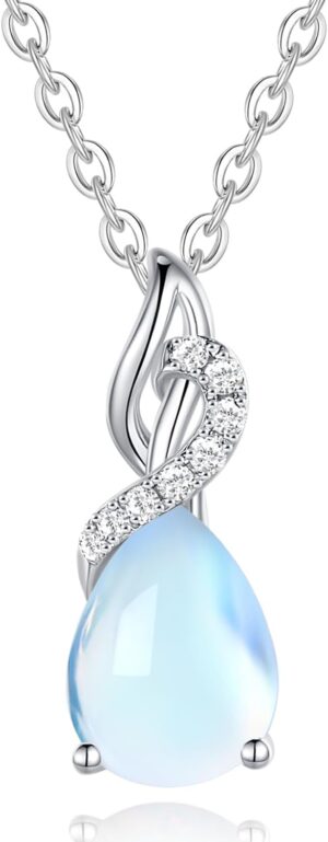 FANCIME 14K Solid White Gold Teardr...