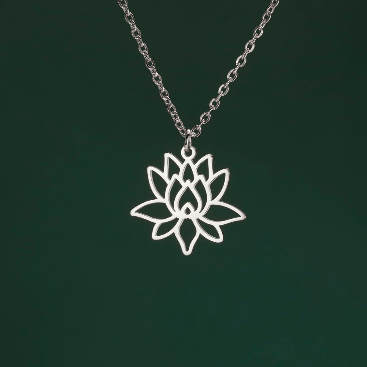 UNIFT Lotus Necklace for Women Stainless Steel Dainty Yoga Symbol Chakra Lotus Flower Pendant Necklace Spiritual Jewelry Inspirational Gifts - Image 5