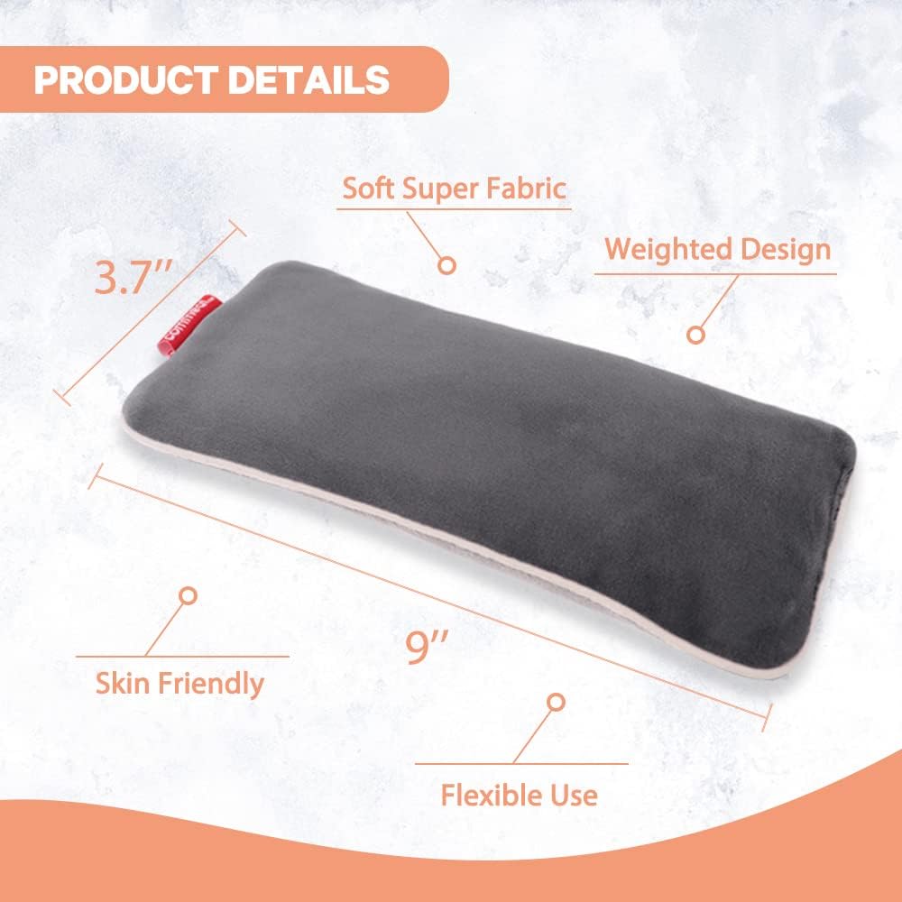 Lavender Weighted Eye Pillow for Yoga, Microwavable Moist Heat Eye Compress Mask Pillow with Washable Cover for Relaxation, Sleeping, Meditation, Yoga, Spa, Migraine Relief - Image 2