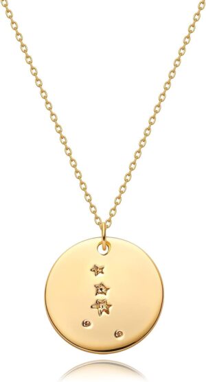 MEVECCO Gold Necklace Coin Disc Zod...