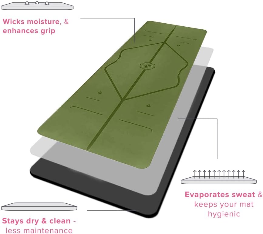 Liforme Original Yoga Mat – Free Yoga Bag Included - Patented Alignment System, Warrior-like Grip, Non-slip, Eco-friendly, sweat-resistant, long, wide, 4.2mm thick mat for comfort - Image 9