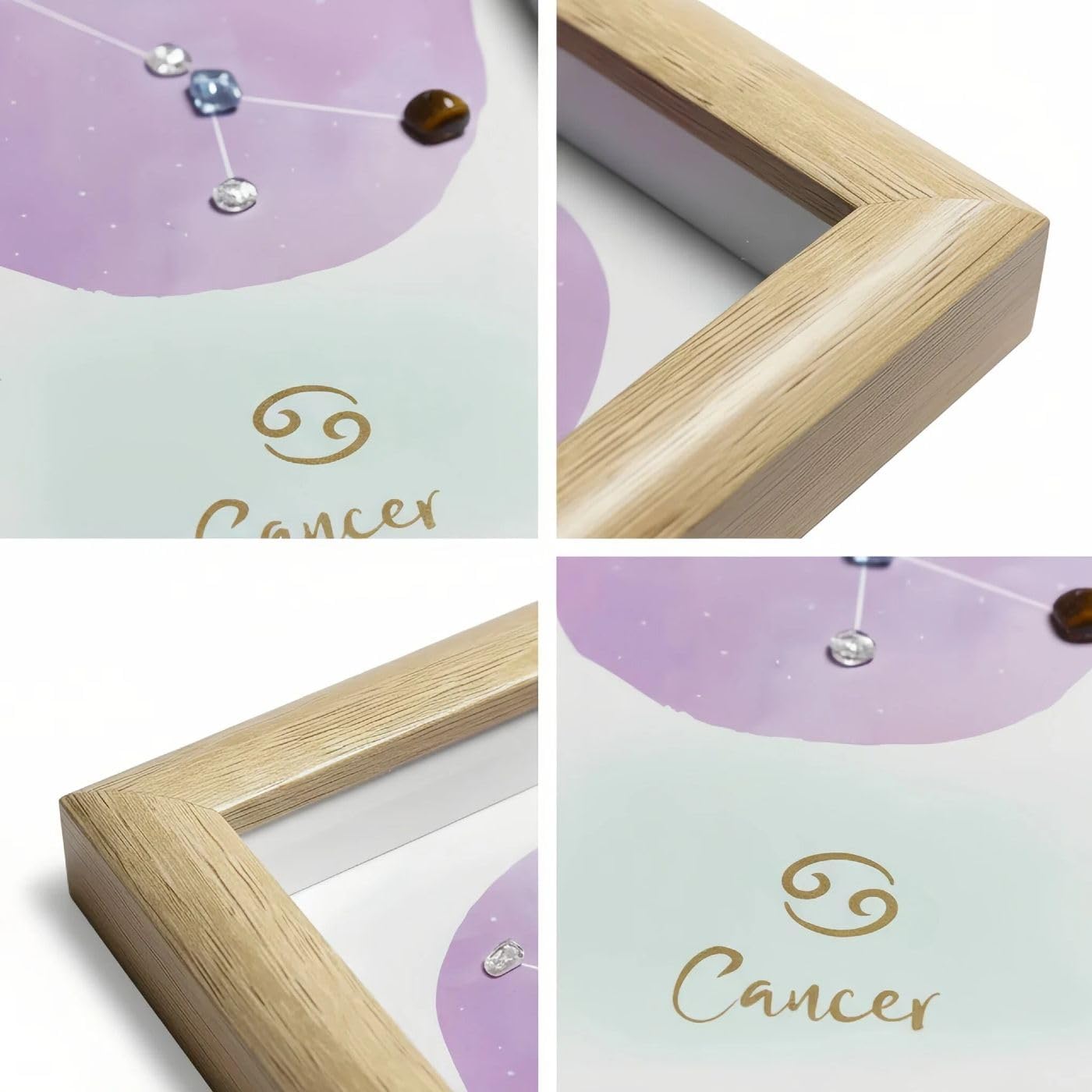 Cancer Unique Astrology Gift, Zodiac Sign Decor Gifts, Natural Crystal Zodiac Painting for Wall Art, Office Decor, Home Decor, June July Birthday Gifts for Women, Friend - Image 4