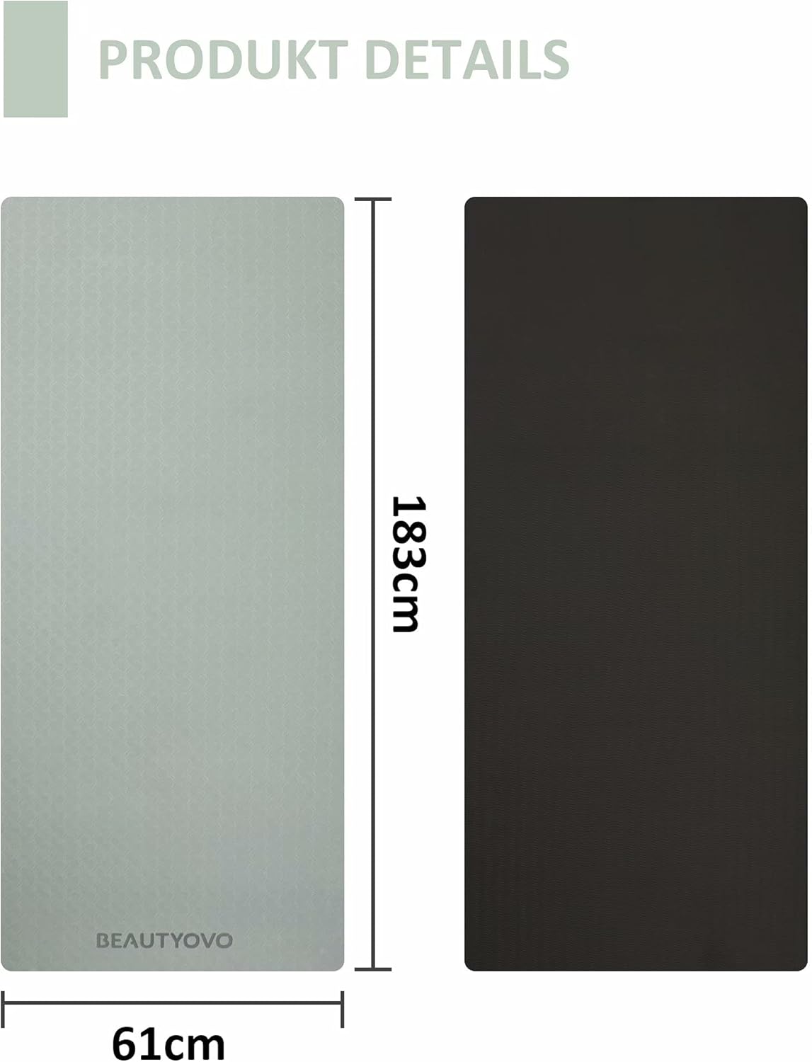BEAUTYOVO Yoga Mat with Strap, 1/3 Inch Extra Thick Yoga Mat Double-sided Non Slip, Professional TPE Yoga Mats for Women Men, Workout Mat for Yoga, Pilates and Floor Exercises - Image 8