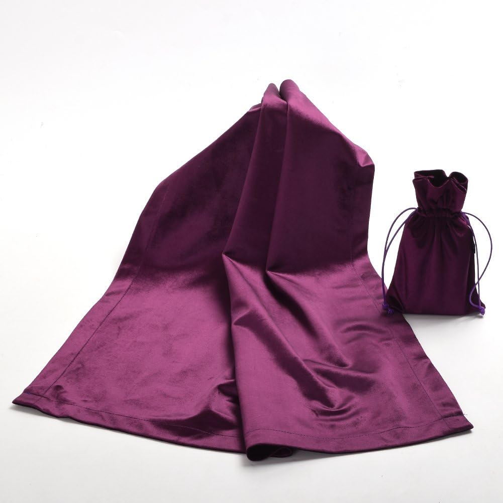 BLESSUME Wizard Velvet Tarot Table Cloth and Pouch Blue Square Divination Tarot Cloth Purple - Image 2