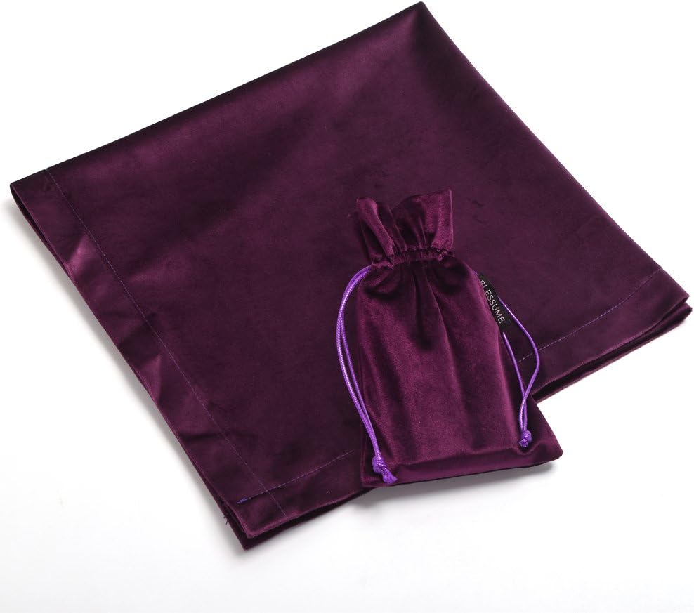 BLESSUME Wizard Velvet Tarot Table Cloth and Pouch Blue Square Divination Tarot Cloth Purple - Image 7