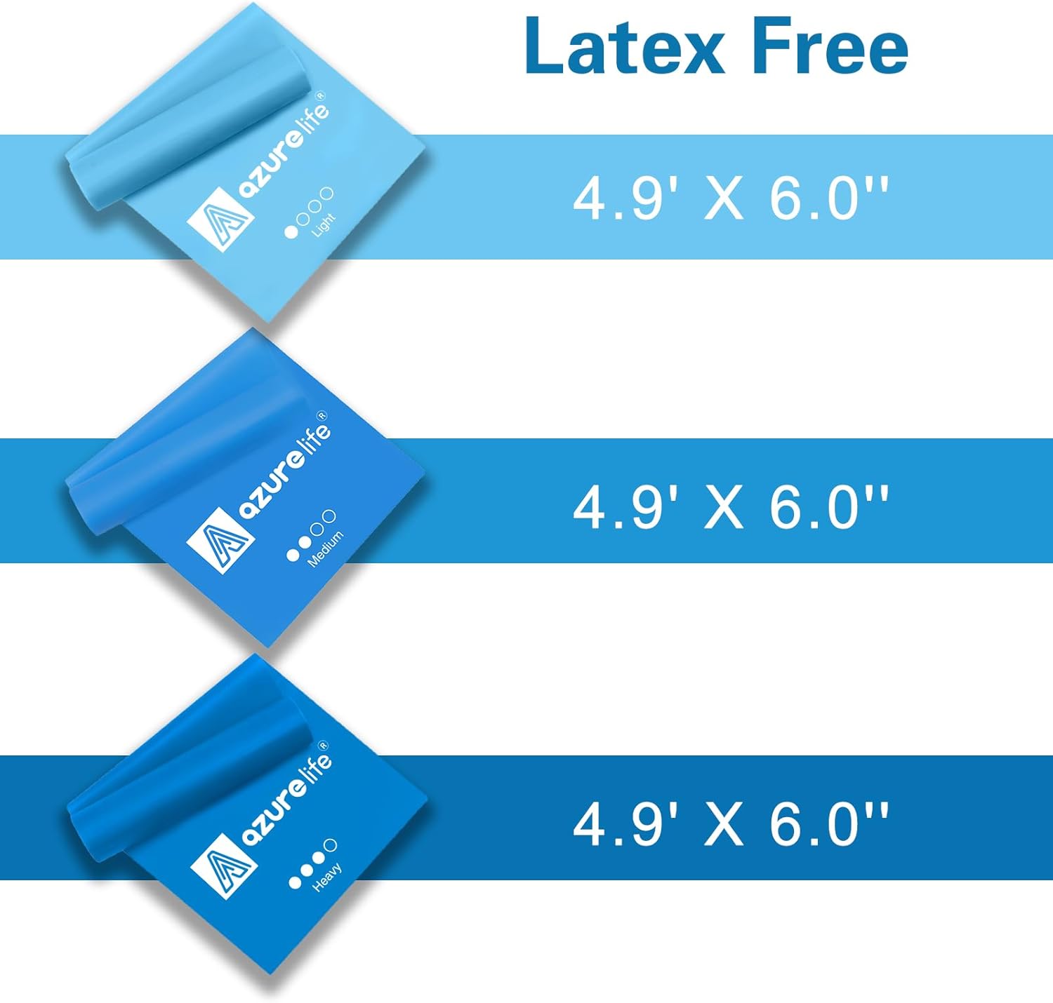 A AZURELIFE Resistance Bands,Professional Long Non-Latex Elastic Stretch Bands,Exercise Bands for Physical Therapy, Yoga, Pilates, Rehab, at-Home or The Gym Workouts, Strength Training - Image 3