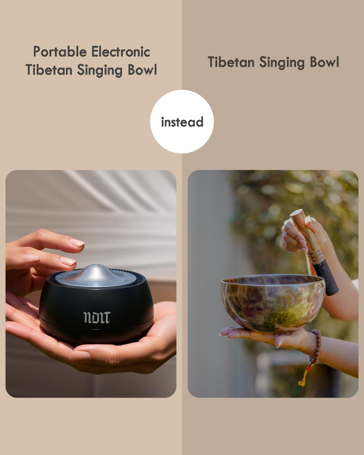 Portable Electronic Tibetan Singing Bowl, 8 Healing Frequencies (369-963Hz), Auto/Manual Mode, Vibration & Timer - USB-C Rechargeable Meditation Device for Yoga, Relaxation, Reiki, Best Gift Choice - Image 2