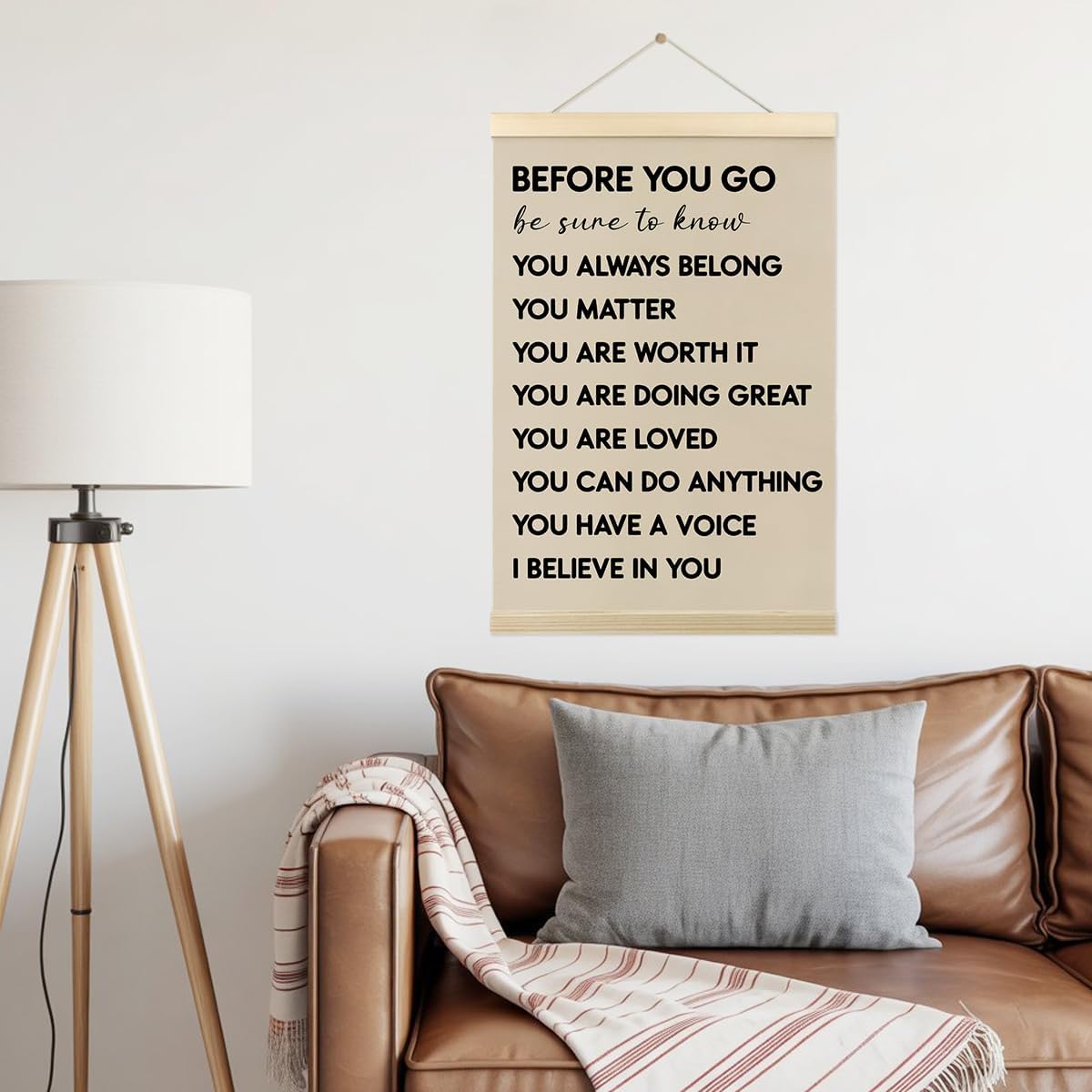 Mental Health Poster Hanger Frame Positive Affirmations Wall Art Decor Therapist Nurse Office Signs Wall Decor For Office Kids Teen Girls Room Bedroom Playroom Hanging Banner Decor 12X16 In - Image 4