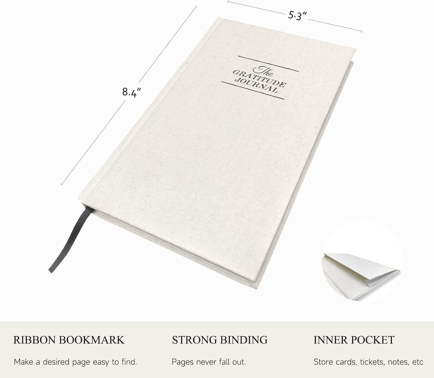 The Gratitude Journal for More Happiness, Optimism, Affirmation & Reflection - An Effective Manifestation Guide Journal, Undated Daily Journals for Women & Men (Beige) - Image 2