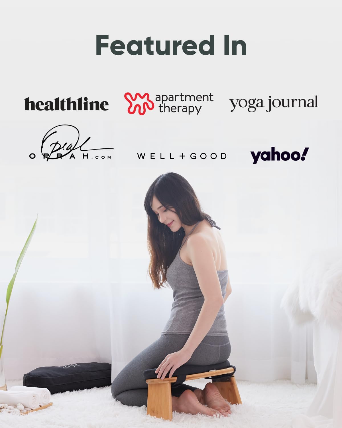 Mindful Modern Folding Meditation Bench - Bamboo Kneeling Stool w/Locking Magnetic Hinges - Prayer Kneeler Seiza Chair w/Soft Pillow & Travel Bag - Image 7
