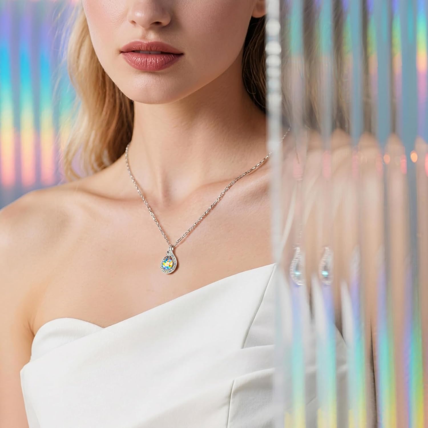 Kate Lynn Birthstone Rise From the Ashes Phoenix Necklaces for Women, White Gold Plated & Crystals from Austria, Birthday Gift for Women, Symbol of Luck and Renewal - Image 4