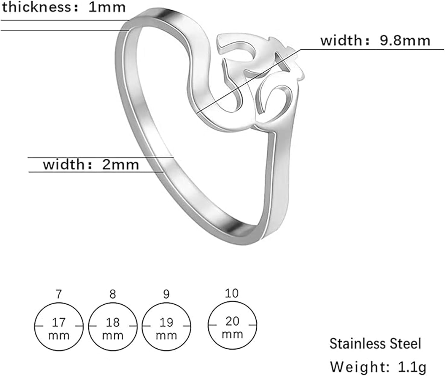 Lotus Flower Om Ohm Aum Symbol Ring Yoga Adjustable Open Rings Promise Rings Flower of Life Filigree Band Finger Ring Jewelry Gifts for Women Men - Image 6