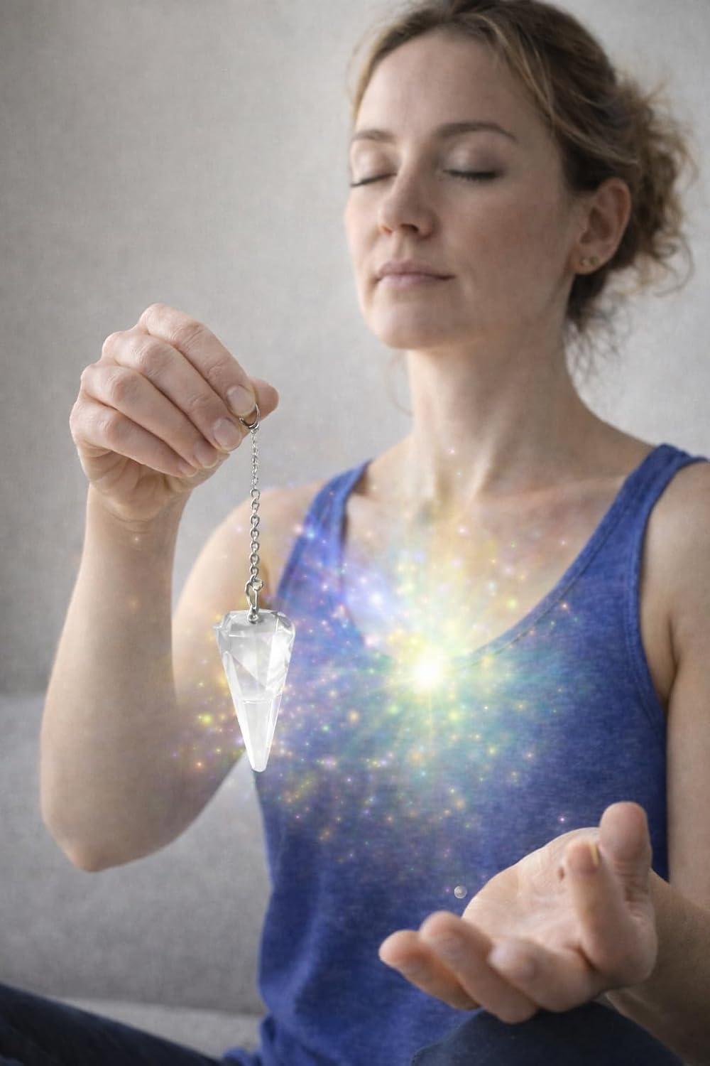 Polar Jade Pendulum Made of Natural Gemstone Crystals for Dowsing Divination Chakra Reiki. Pointed with Chain and Jewelry Pouch - Image 3