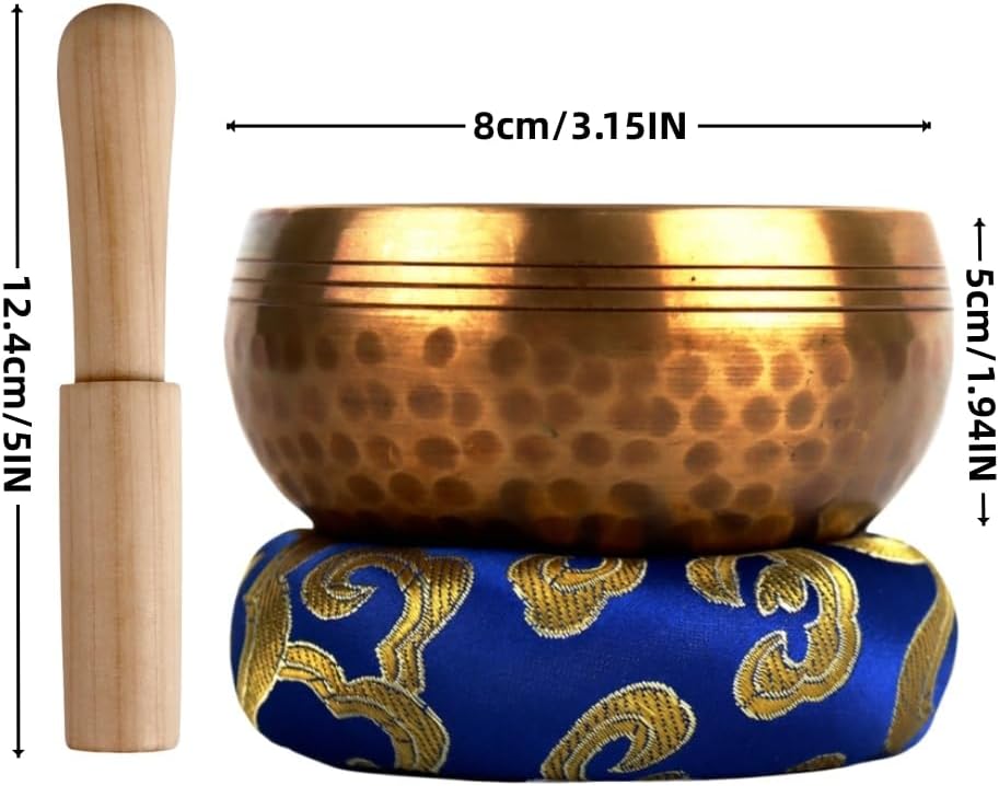 Tibetan Singing Bowl Set ,Sound Bowl Meditation Bowl,hand Hammered in Nepal For Yoga, Mindfulness, Healing & Chakra balancing,Meditation- 3.15 inch - Image 3