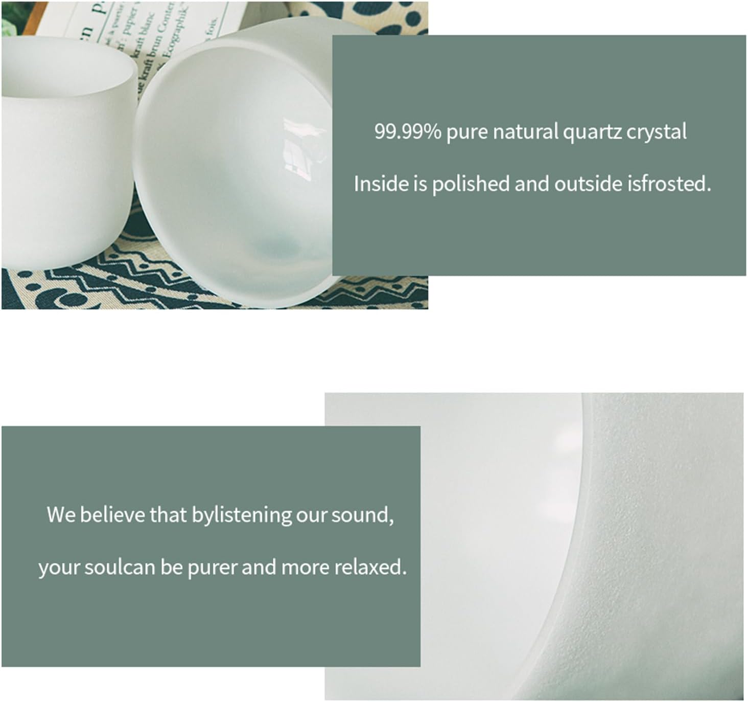 Hye-eun Large Crystal Singing Bowl, 14 Inch C Note 432hz Root Chakra Bowl with Carrying Case for Yoga Meditation Sound Healing Energy Yoga, Spiritual - Image 6