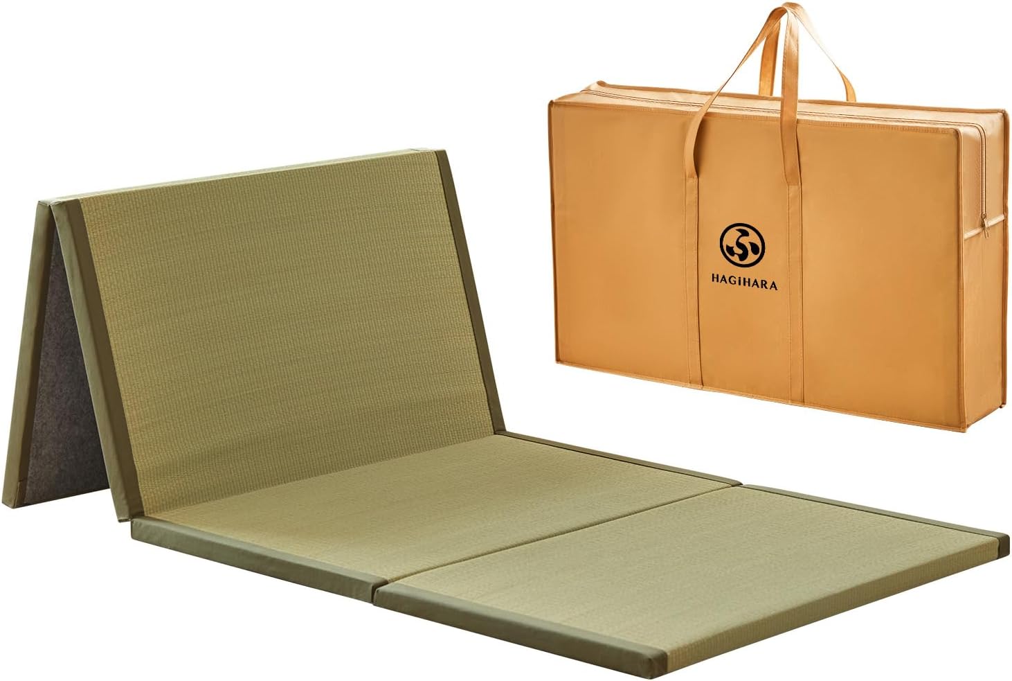 HAGiHARA Japanese Traditional Tatami Mat,35.4"x78.7"x1.2" Foldable Floor Mattress, Japanese Rush Grass Tatami Floor Mat for Meditation, Yoga,Sleeping or Summer Use - Image 3