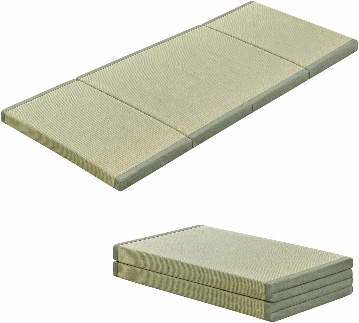 HAGiHARA Japanese Tatami Mat, Foam Board Filled Folding Floor Mattress, Rush Grass Futon, Traditional Tatami Pad for Meditation, Yoga, Sleeping, Summer Use, 35.43" x 78.74" x 1.38" - Image 7