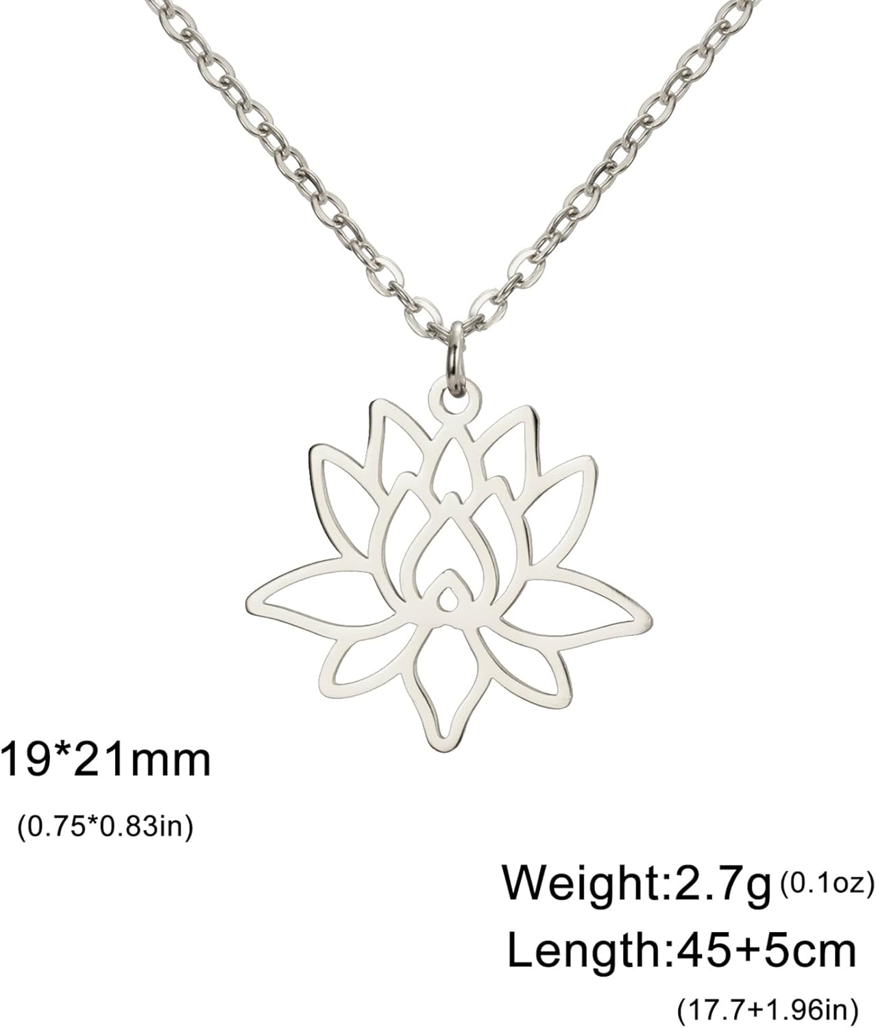 UNIFT Lotus Necklace for Women Stainless Steel Dainty Yoga Symbol Chakra Lotus Flower Pendant Necklace Spiritual Jewelry Inspirational Gifts - Image 6