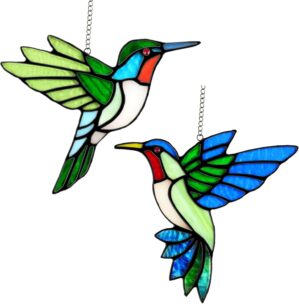 2 Packs Hummingbird Stained Glass W...