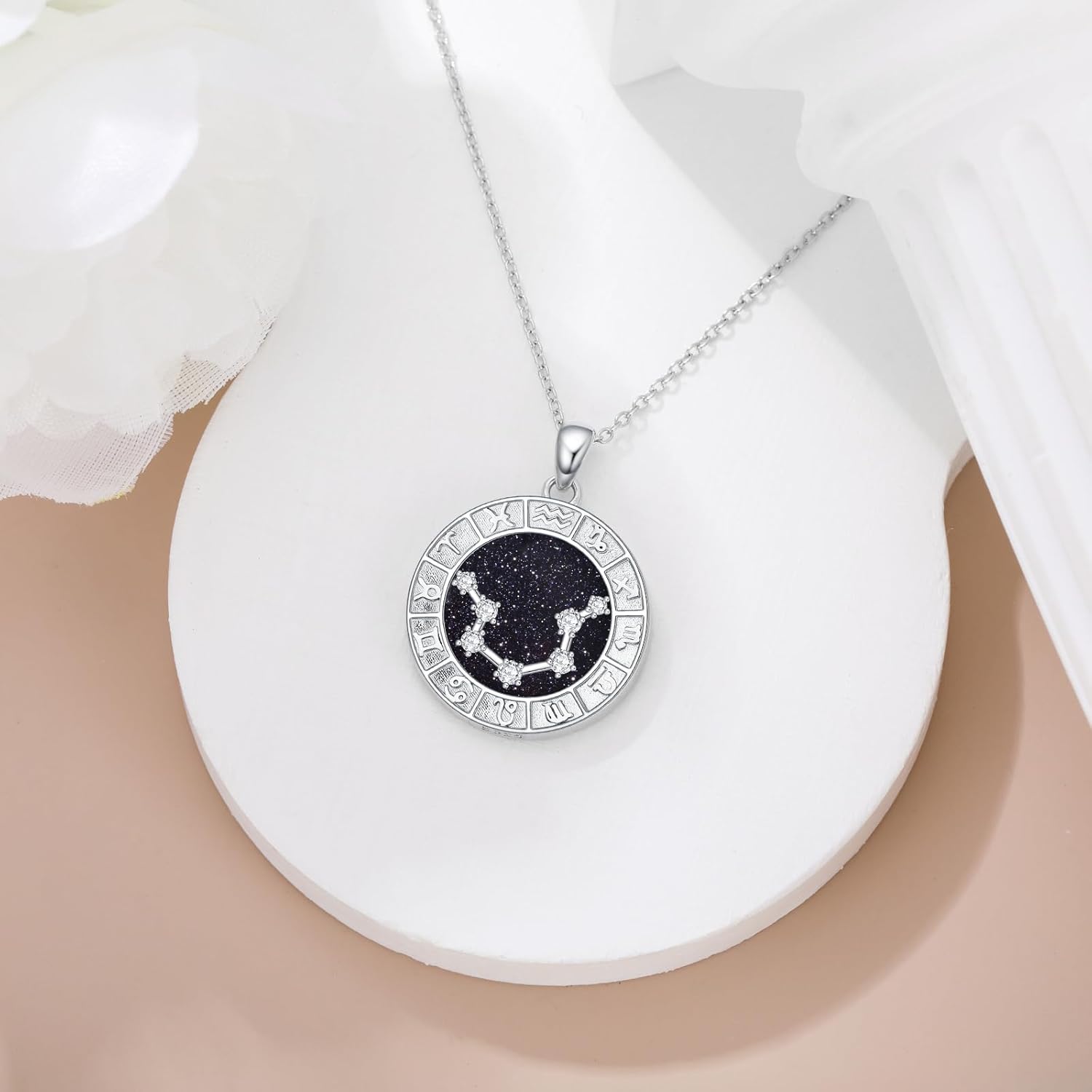 12 Zodiac Sign Necklace 925 Sterling Silver Constellations Pendant Necklace Jewelry Gifts for Women Men Friend Christmas Birthday,18+2 inch - Image 4