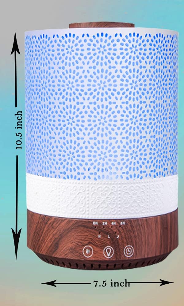 BlueHills 2500 ML XL Essential Oil Diffuser for Large Room Aroma Humidifier Home Decor Bed Baby Room Big Huge 2.5 L Capacity Long Run Color Lights Decorative Design High Mist Dark Wood Grain F004 - Image 7