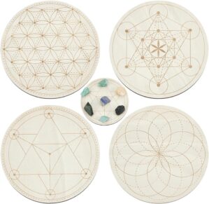 ORIGACH 4 PCS Wooden Crystal Grid B...