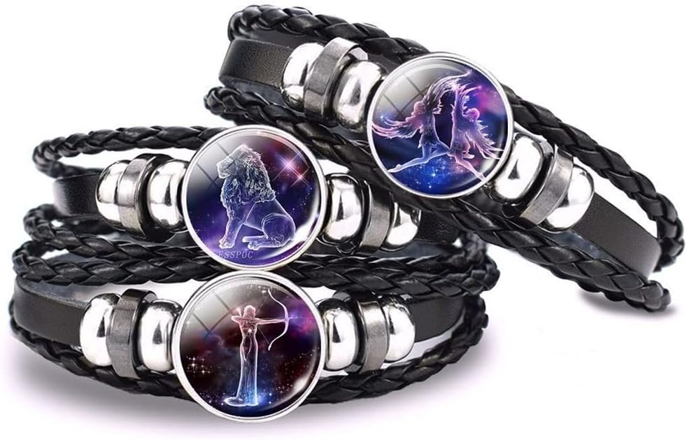 12 Zodiac Constellation Necklace Bracelet Time Gemstone Horoscope Astrology Moon Crescent Necklace for Women Men Birthday Gift Jewelry - Image 5
