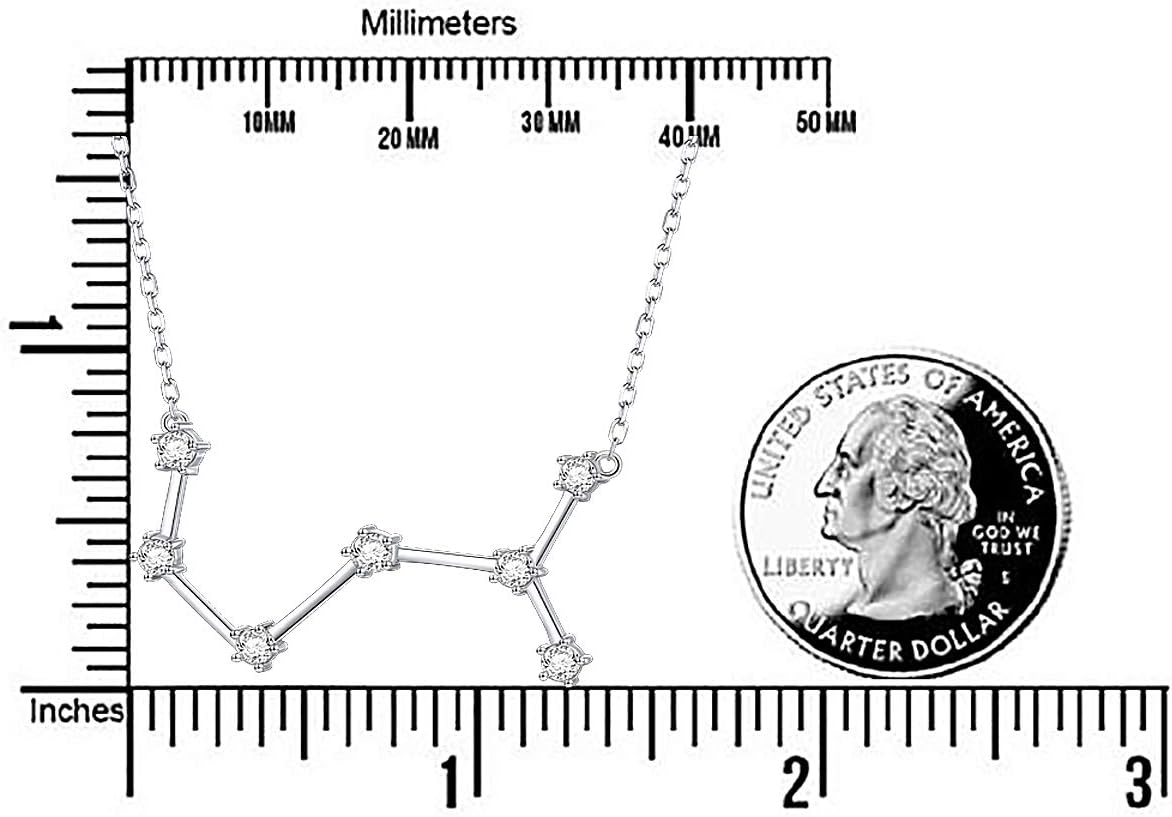 925 Sterling Silver CZ Astrology 12 Constellation Horoscope Sign Astrology Zodiac Star Necklace Birthday Jewelry for Women,18-20 inch - Image 6