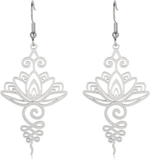 kkjoy Lotus Unalome Necklace Stainl...